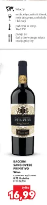 Wino czerwone wytrawne Bacconi Sangiovese Primitivo promocja w Kaufland
