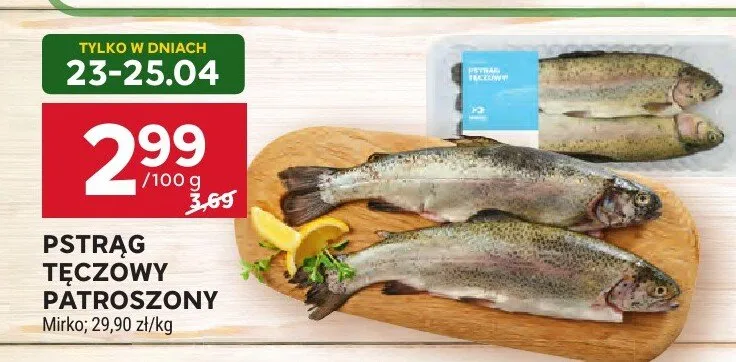 Pstrąg tęczowy patroszony Mirko promocja w Stokrotka