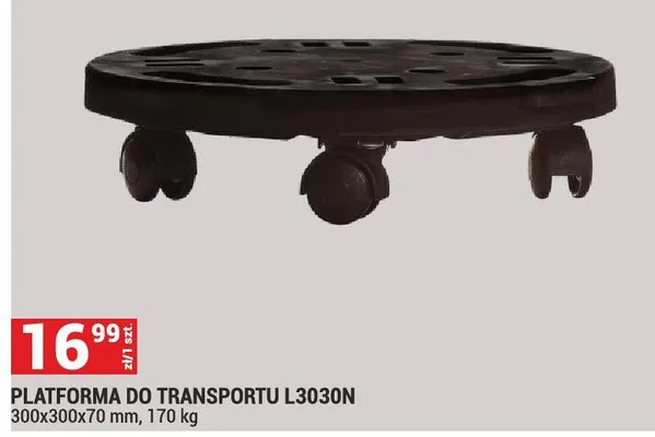 PLATFORMA DO TRANSPORTU L3030N 300x300x70 mm, 170 kg promocja w Merkury Market