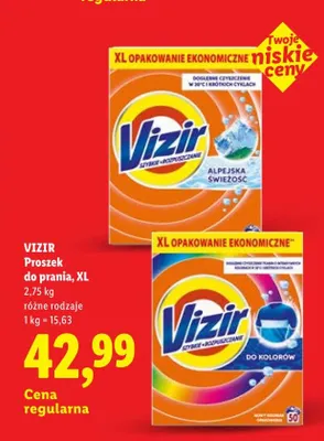 Proszek do prania XL Alpejska Świeżość Vizir promocja w Lidl