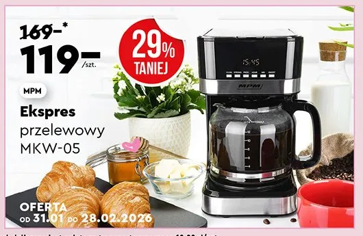 Ekspres przelewowy MKW-05 promocja w Biedronka Home