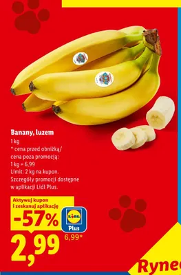 Banany luzem promocja w Lidl