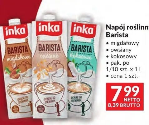 Napój roślinny Barista owsiany promocja w Makro