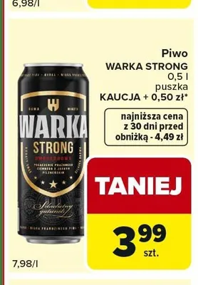 Piwo Warka Strong promocja w Carrefour Express