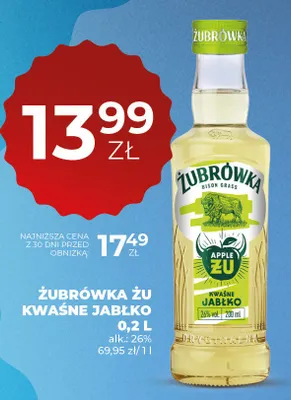 Żubrówka żu kwaśne jabłko promocja w Duży Ben