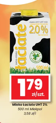 Mleko UHT Łaciate 2% promocja w emma MARKET