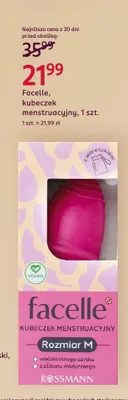 Kubeczek menstruacyjny Facelle promocja w Rossmann