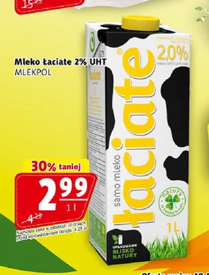 Mleko Łaciate 2% UHT promocja w Prim Market