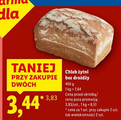 Chleb żytni bez drożdży promocja w Lidl