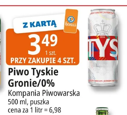 Piwo Tyskie Gronie promocja w Leclerc