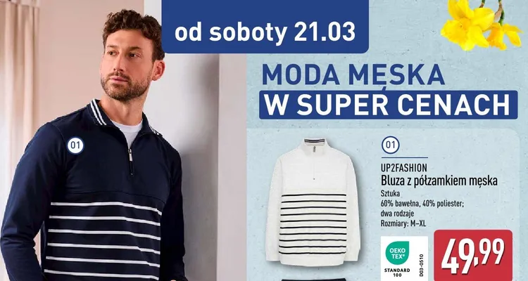 Bluza z półzamkiem męska promocja w Aldi