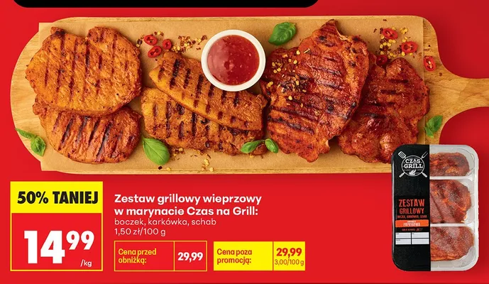 Zestaw grillowy wieprzowy w marynacie Czas na Grill promocja w Biedronka