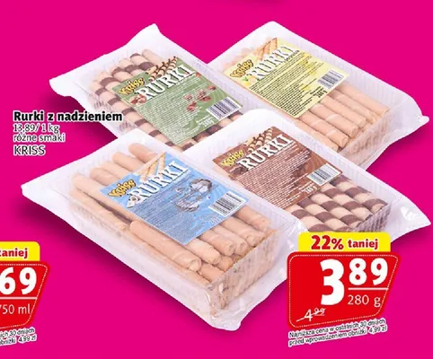 Rurki z nadzieniem Kriss promocja w Prim Market