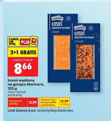 Łosoś wędzony na gorąco z pieprzem Marinero promocja w Biedronka