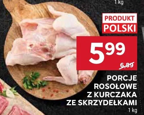 Porcje rosołowe z kurczaka ze skrzydełkami promocja w Stokrotka