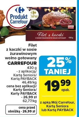 Filet z kaczki w sosie żurawinowym wolno gotowany CARREFOUR promocja w Carrefour