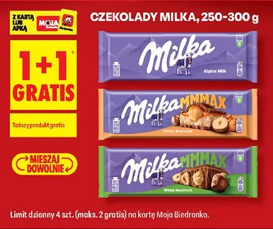 Czekolada Milka 250-300 g promocja w Biedronka