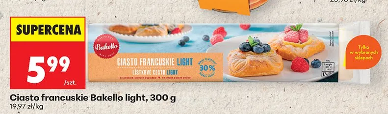 Ciasto francuskie Bakello light promocja w Biedronka