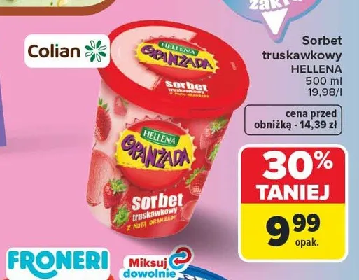 Sorbet truskawkowy Hellena promocja w Carrefour