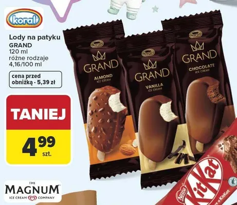 Lody na patyku Koral Grand promocja w Carrefour Market