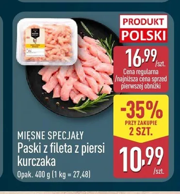 Paski z fileta z piersi kurczaka Mięsne Specjały promocja w Aldi