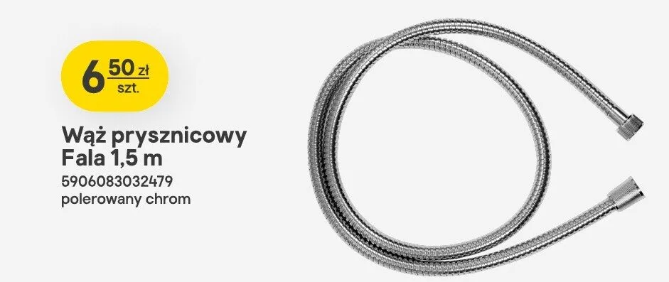 Wąż prysznicowy Fala 1,5 m polerowany chrom promocja w Castorama