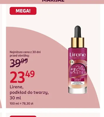 Podkład do twarzy Lirene promocja w Rossmann