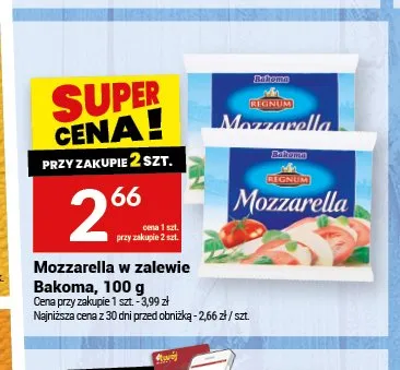 Mozzarella w zalewie Bakoma promocja w Twój Market