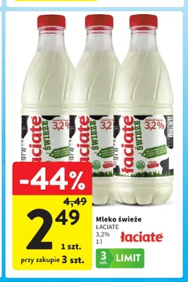 Mleko świeże Łaciate 3,2% promocja w Intermarche