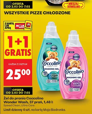 Żel do prania Coccolino Wonder Wash Speed Clean, Ultra Care promocja w Biedronka