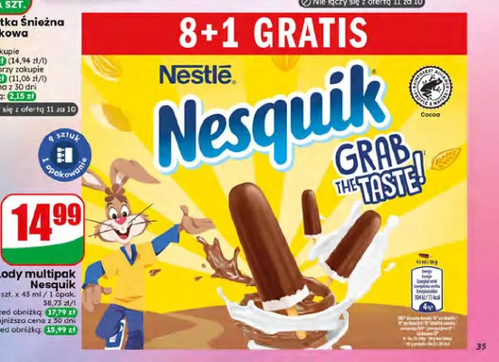 Lody multipak Nesquik Nestlé 9-pak promocja w Dino