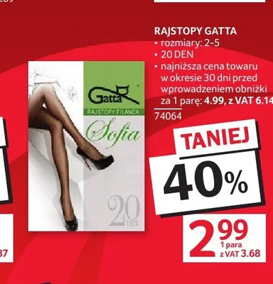 Rajstopy damskie Gatta Sofia 20 DEN promocja w Selgros