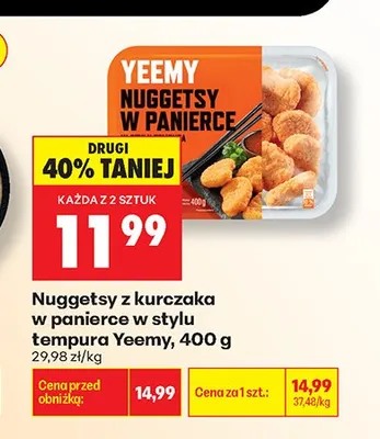Nuggetsy z kurczaka w panierce w stylu tempura Yeemy promocja w Biedronka