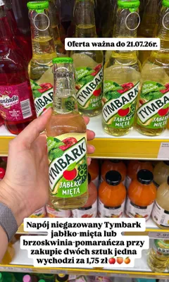 Napój niegazowany Tymbark jabłko-mięta promocja w Dino