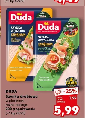 Szynka wędzona drobiowa Duda promocja w Kaufland