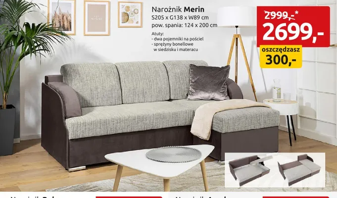 Narożnik Merin promocja w Black Red White