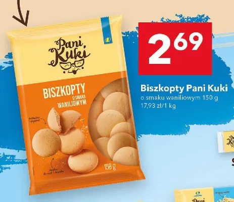 Biszkopty o smaku waniliowym Pani Kuki promocja w LEWIATAN