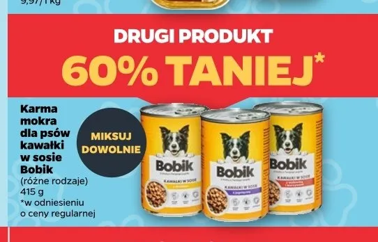 Karma mokra dla psów kawałki w sosie Bobik promocja w Netto