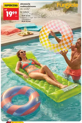 Materac nadmuchiwany do wody Funsicle 163x79x19 cm promocja w Biedronka
