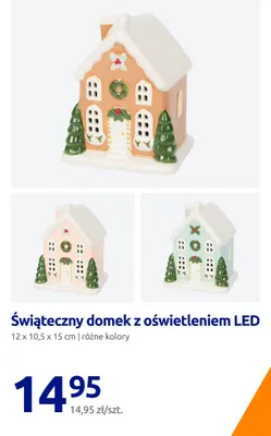 Świąteczny domek z oświetleniem LED 12x10,5x15 cm promocja w Action