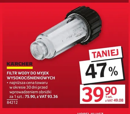 Filtr wody do myjek wysokociśnieniowych Kärcher promocja w Selgros
