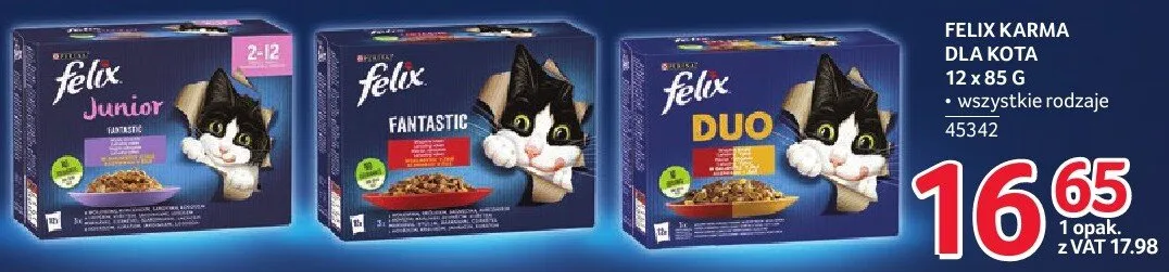 Felix karma dla kota wszystkie rodzaje 45342 promocja w Selgros