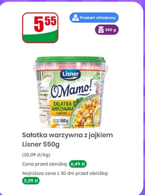 Sałatka warzywna z jajkiem promocja w Dino