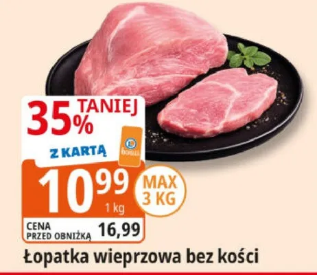 Łopatka wieprzowa bez kości promocja w Leclerc