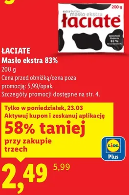 Masło ekstra 83% promocja w Lidl