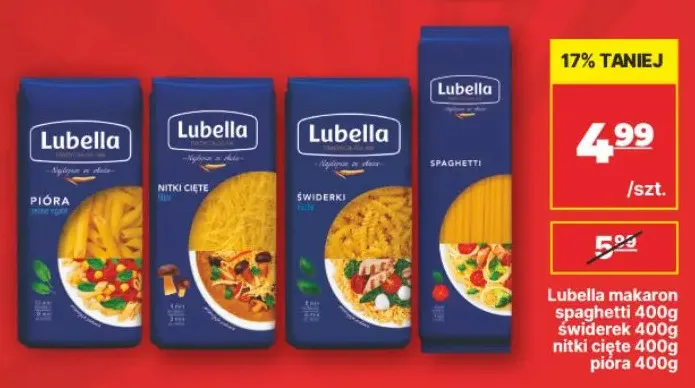 Makaron świderek Lubella promocja w API Market