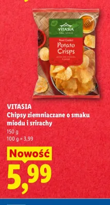 Chipsy ziemniaczane o smaku miodu i srirachy Vitasia promocja w Lidl