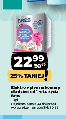 Elektro + płyn na komary dla dzieci od 1 roku życia Bros promocja w Netto