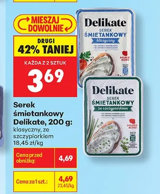 Serek śmietankowy klasyczny Delikate promocja w Biedronka