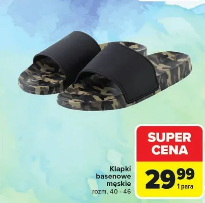 Klapki basenowe męskie rozm. 40 - 46 promocja w Carrefour